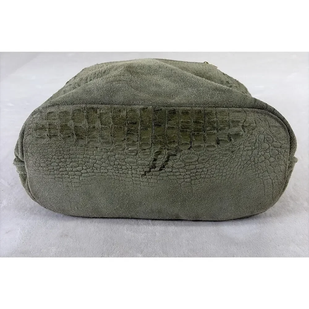 Borse In Pelle Made In Italy Genuine Leather Slouchy Shopper Shoulder Bag Green